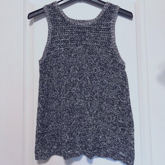 American Eagle Outfitters-Sleeveless 100% Cotton Top/Sweater-Black/White-Sz.XSP - Picture 1 of 9